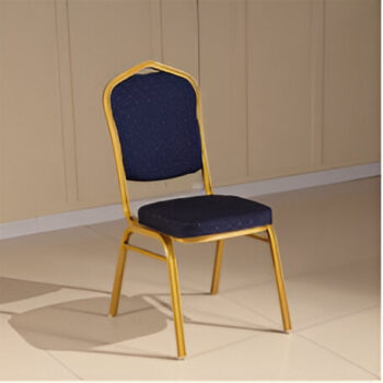 Blue metal banquet chair